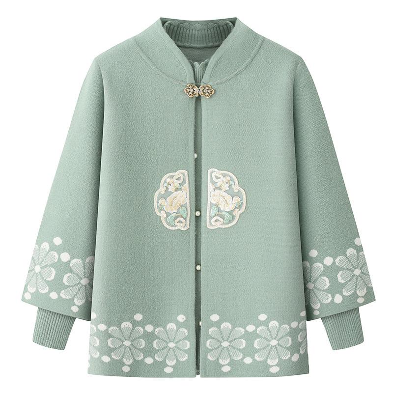 

Осенне-зимняя одежда Женская куртка Свитер Кардиган Весенне-осенний костюм Одежда Костюм Тан для матери Костюм-двойка L светло-зеленый