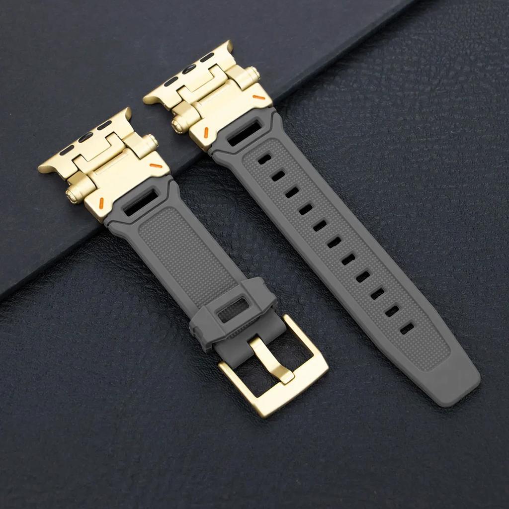 Silicone Sport Band for Apple Watch Ultra 49mm 45mm 42 44mm Rubber Strap for iWatch Series 9 8 7 Se 6 5 4 Ultra 2 49 Correa
