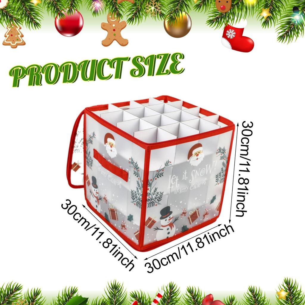 Aufbewahrungsbox für Weihnachtsschmuck Bewahren Verstellbare Trennwände für Weihnachtsfeiertag