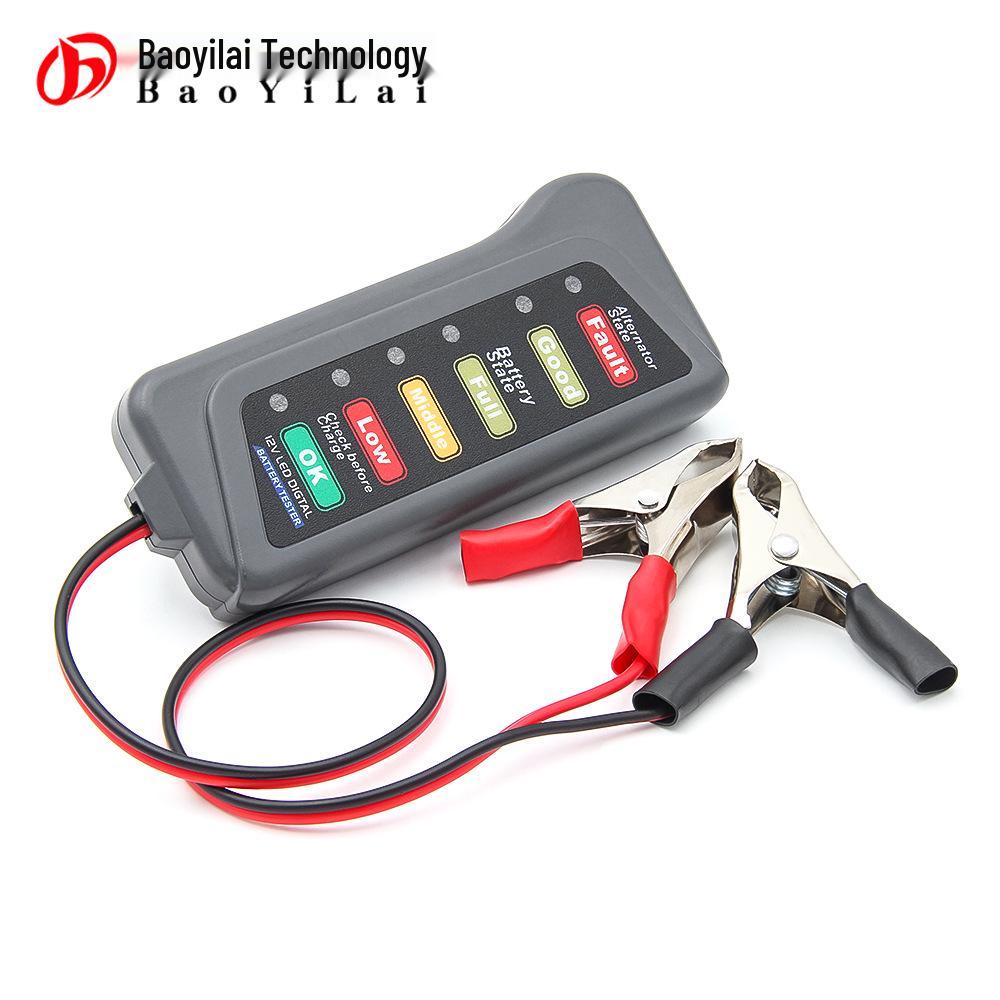 12V Car Battery Tester - Voltage Detection for Storage Batteries.