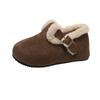 Lamb Wool Maillard Doudou Shoes Single Shoes Women's 2025 Winter New Flat-bottomed Wear with Velvet Bread Shoes Boken Shoes
