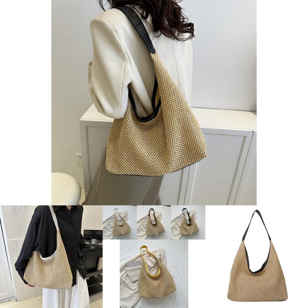 Fashionable Large Capacity Woven Handbag Tote Bag For Everyday Use In Multiple Colors