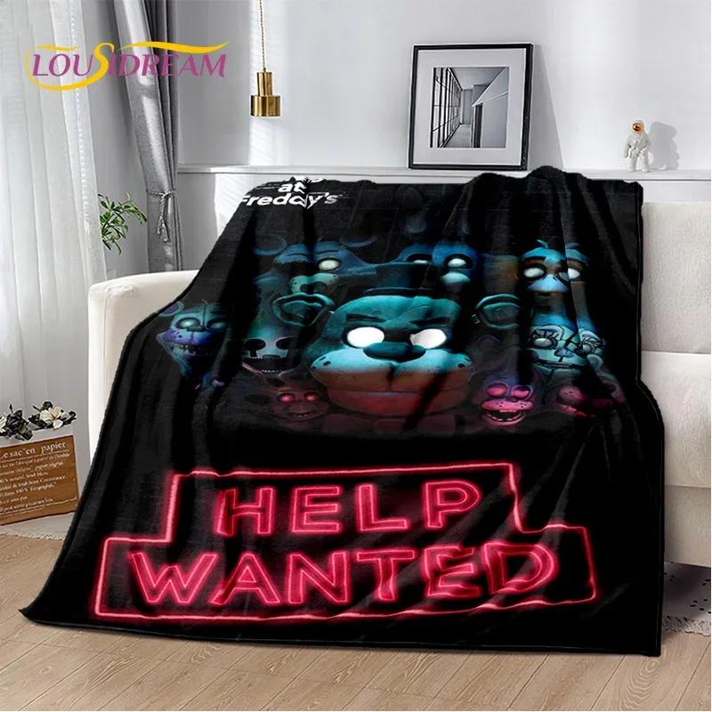 3D Horror Game F-FNAF Freddy Cartoon Soft Flannel Blanket for Bed Bedroom Sofa Picnic,Throw Blanket for Outdoor Leisure Nap Gift