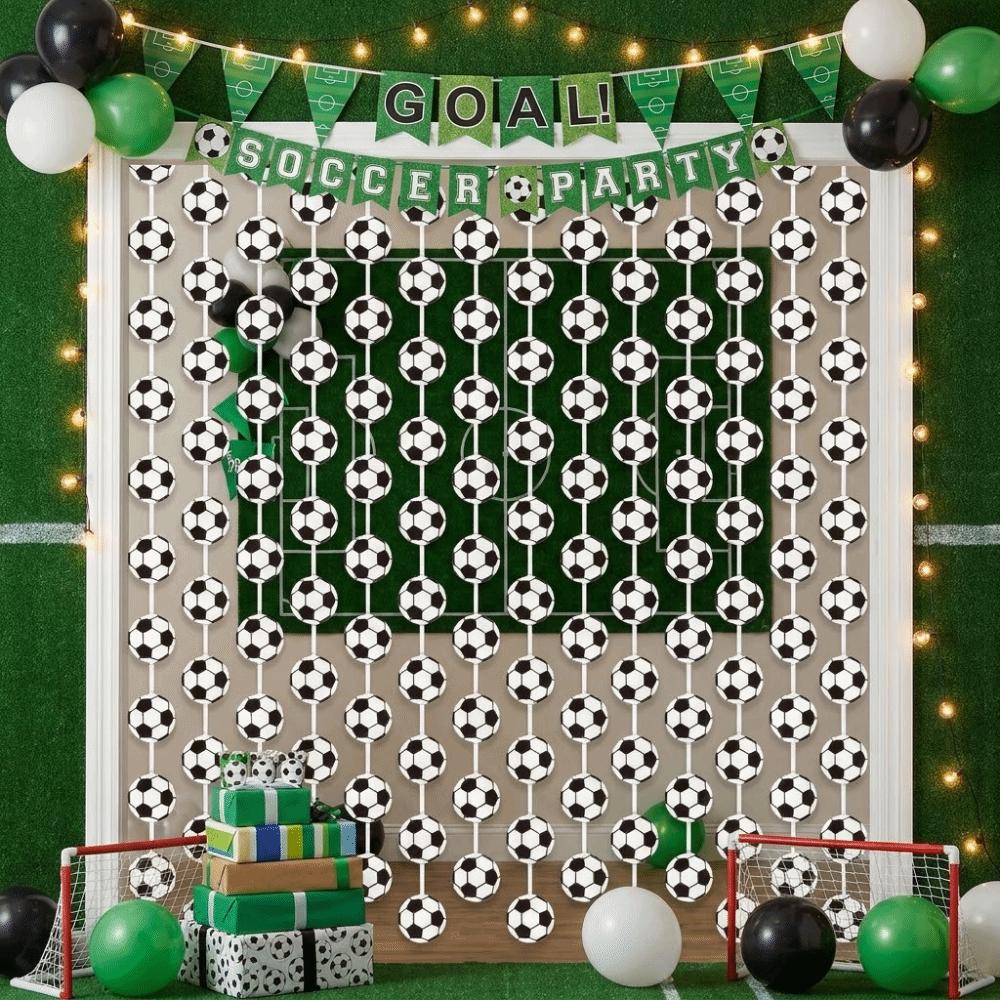 Waterproof Football Door Curtain Sports Theme Football Match Backdrop Party Decoration