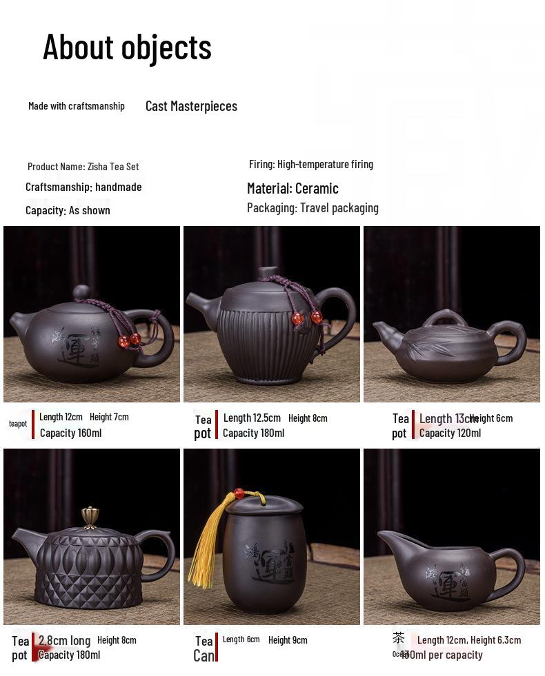 Creative Zisha Travel Kung Fu Tea Set: Portable Storage with One Pot and Four Cups - Ideal for Company Events and Gifts, Customizable with Logo.