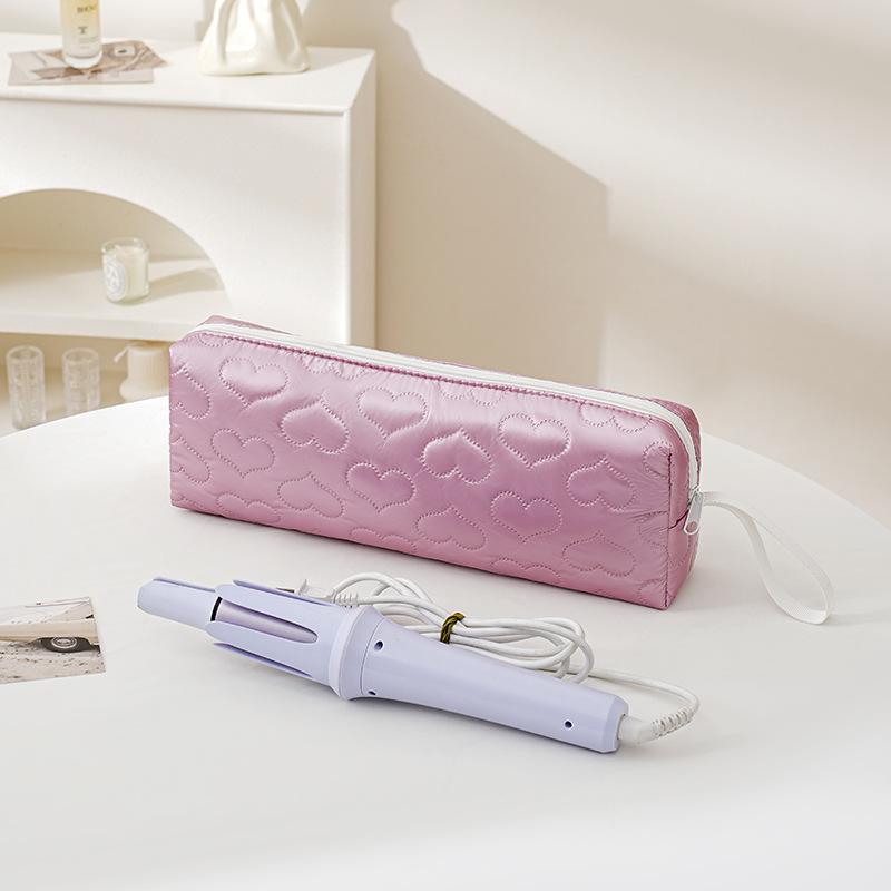 

Портативная сумка для хранения выпрямителя и плойки для волос, термостойкая, многофункциональная, для косметики и туалетных принадлежностей розовый