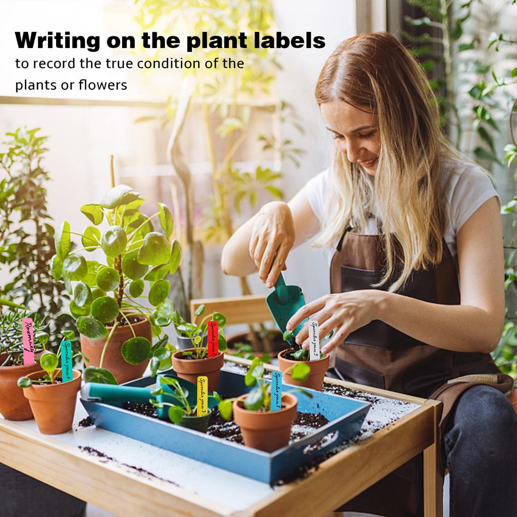 100Pcs 4 Inch Plastic Plant Name Tags for Seedlings Garden Labels Markers Nursery Plant Tags Seed Labels for Gardening Deals
