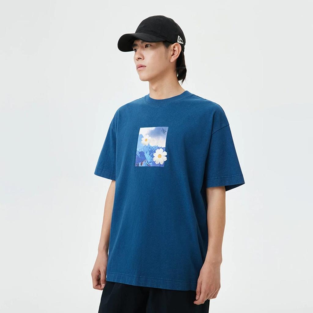 Li Ning Short Sleeved T Shirts Unisex Blue Moon Sea AHST147-7