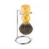 Men Metal Art Shaving Brush Stand Razor Base Chromed Silver Shaving Razor Beard Clean Shaver Kit Cartridge Easy Carry