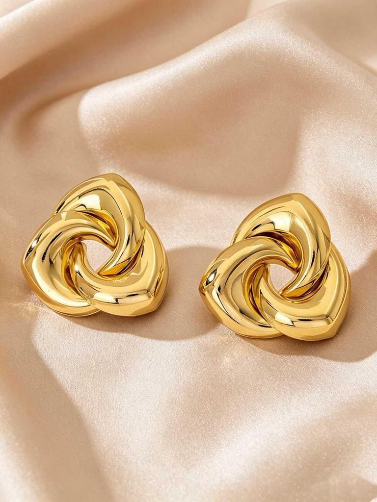 Elegant Irregular Stud Earrings: Stainless Steel Non-fading Titanium with Light Luxury Design