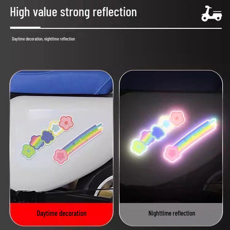 Reflective Decal for Vehicles: Waterproof Night Safety Sticker for Cars, Motorcycles, Helmets, and Bicycles