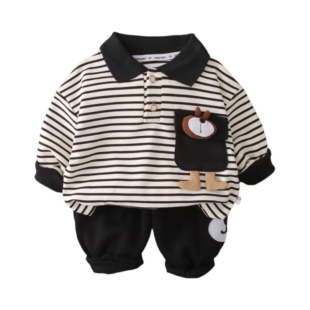 Kids Casual Long-Sleeve Set, Comfortable Daily Wear Outfits