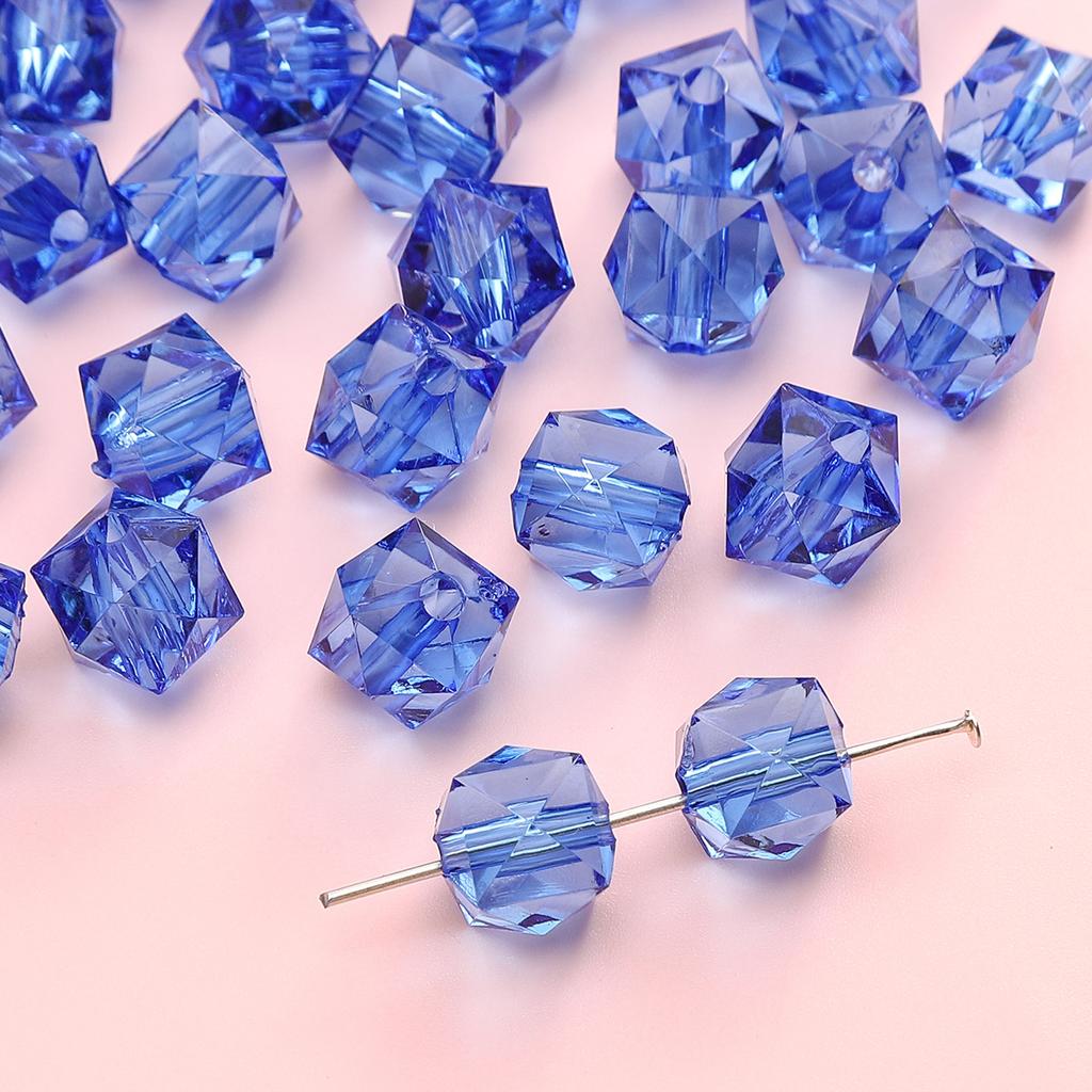 Handmade Beads Diamond-shaped Faceted Beads Acrylic Transparent Irregular Faceted Round Beads Beads DIY Bracelet Cell Phone Chain Jewelry Loose Beads