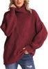 Autumn/Winter 2025 Women's Loose High Neck Cable Knit Sweater Pullover