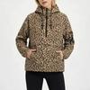 Women Hooded  Jacket Half Zip Drawstring Windproof  Zipper Pocket Outdoor Casual Pullover Outerwear