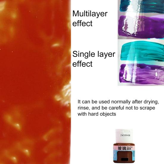 20ml Safe Healthy Glass Paint Vibrant Color Siliceous Glass-Color Paint Wine Bottle Ceramic Glass Pigment