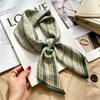 Autumn and winter Maillard cashew square scarf silk scarf women's shirt versatile neck small scarf tied hair decorative scarf