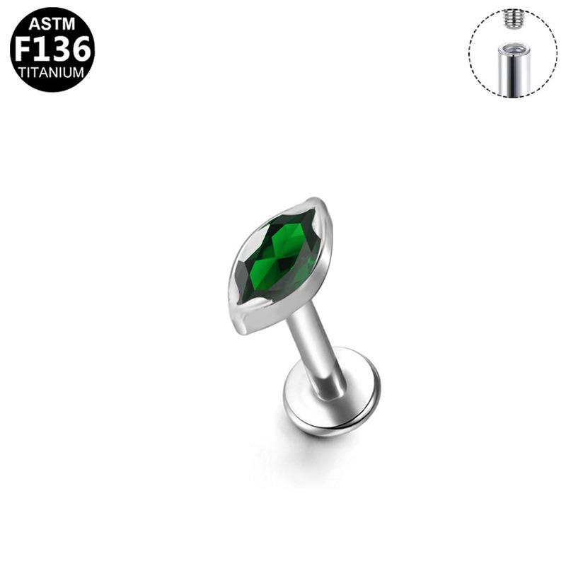 G23 Titanium Legering Mode Piercing Sieraden: Oorbel met Interne Schroefdraad Paardenoog Zirkonia