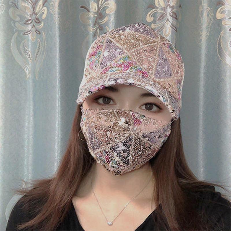Sunscreen Sunshade Duck Tongue Hat New Versatile Breathable Sequin Baseball Casual Hat for Men and Women In Spring and Summer