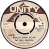 7-tums Skiva THIRD DIMENSION Peace And Love UN566 Unity 1970 UK Reggae Ska Dub Begagnad