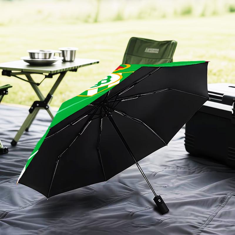 Football Betis Crest Design Umbrella 8-Frame for Travel, Camping, Casual Lightweight Portable Umbrella, Essential for Every Family Holidays Gift