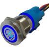 12V Car Vehicle Blue LED Light Fog Push Button Metal Toggle Switch Socket Plu