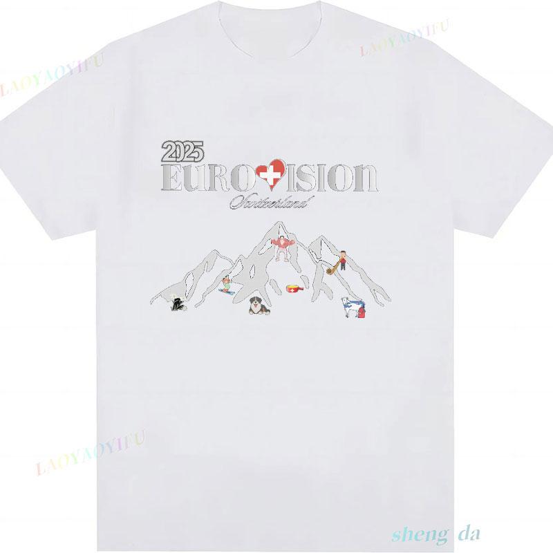 

Camisetas Eurovision Song Contest 2025 Switzerland Unisex Tshirt Eurovision Fans Clothing Unisex Popular Tee S