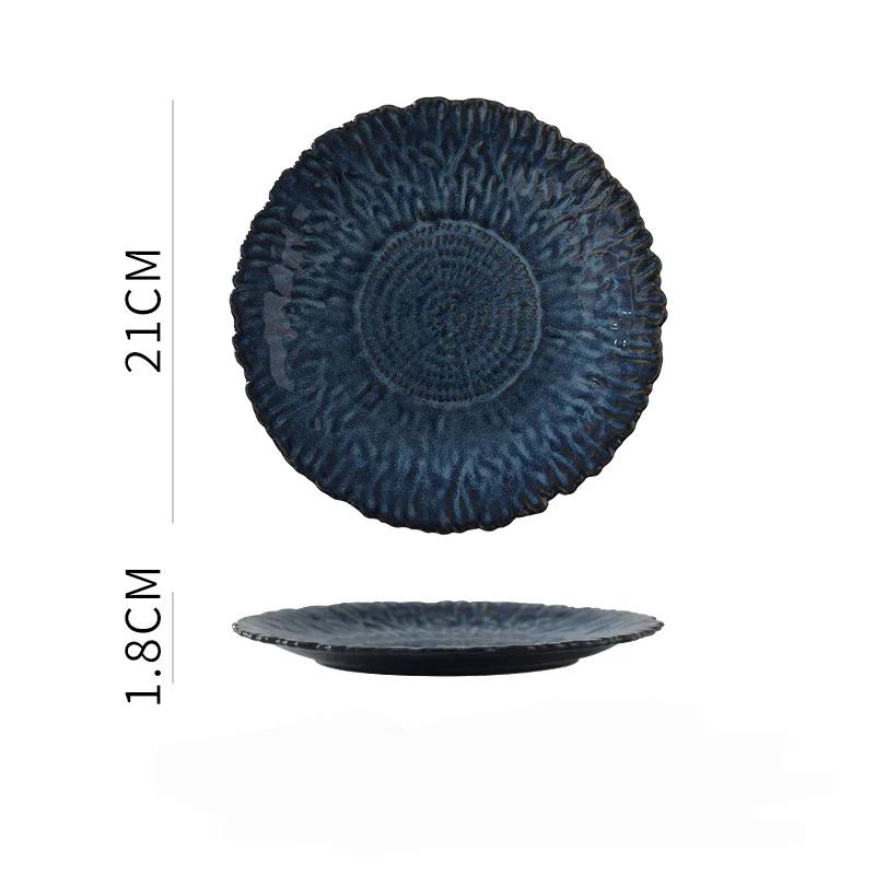 Flower Shaped Ceramic Dining Plate Western Style Steak Plate Sushi Plates Snack Tray Fruit Bowl Dessert Plates Snack Tray