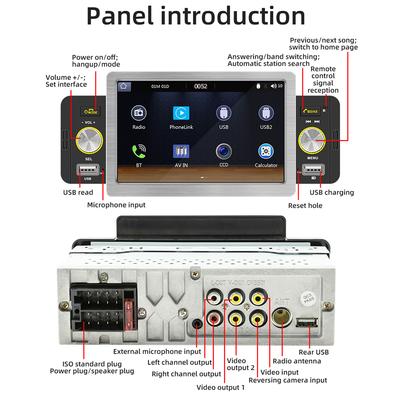 5 Zoll Autoradio MP5-Player Einzel-Din BT RDS FM-Radioempfänger mit kabellosem Carplay Android Auto