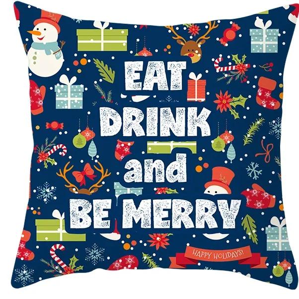 Christmas Decoration Cushion Cover for Sofa Livingroom Throw Pillow Cover % Polyester Resuable Pillow Case Drop Shipping