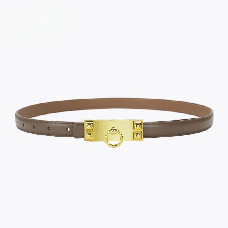 New Summer Dress with Thin Belt Commuter Style Double-sided Second-layer Women's Thin Belt with Jeans and Casual Pants