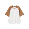 Casual Short Sleeve T-Shirt With Raglan Sleeves Men Tops Orange-Brown 449040