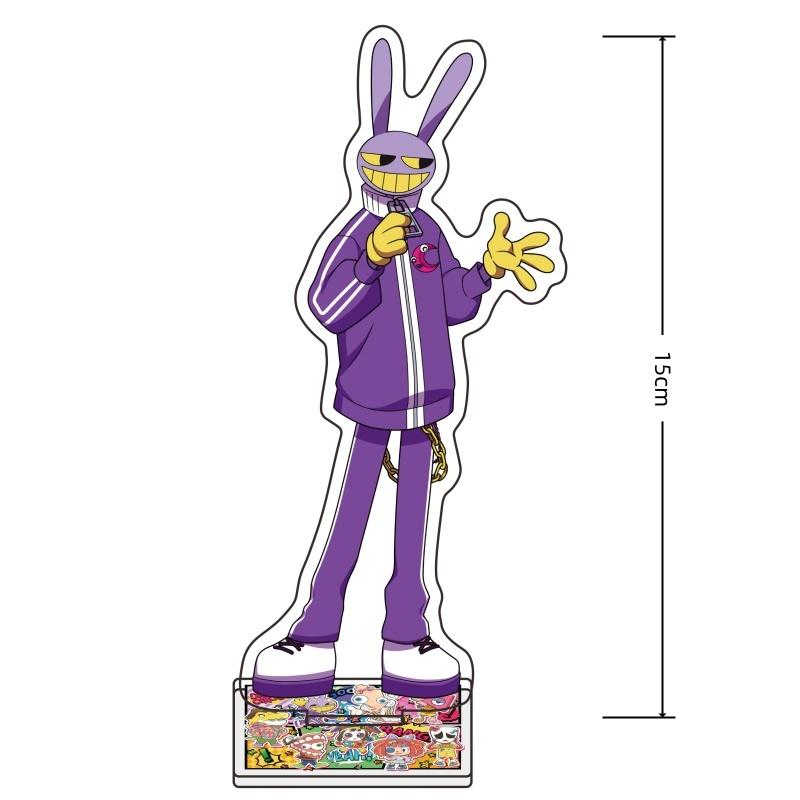 Digital Theme Cartoon Acrylic Stand Keychain Purple Bunny Red Nose Clown Desk Decor Cute Collectible Toy Gift for Fans