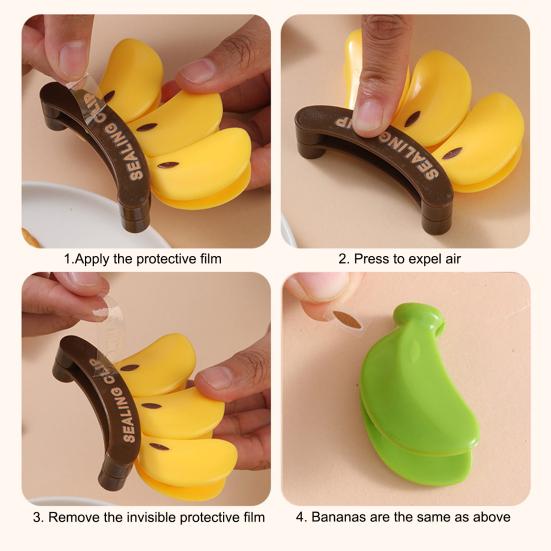 Magnetische Bananenbeutel-Clips Kühlschrank-Verschlussclips für Snacks Lebensmittelaufbewahrung Küche Handpresse Frischhalteclip