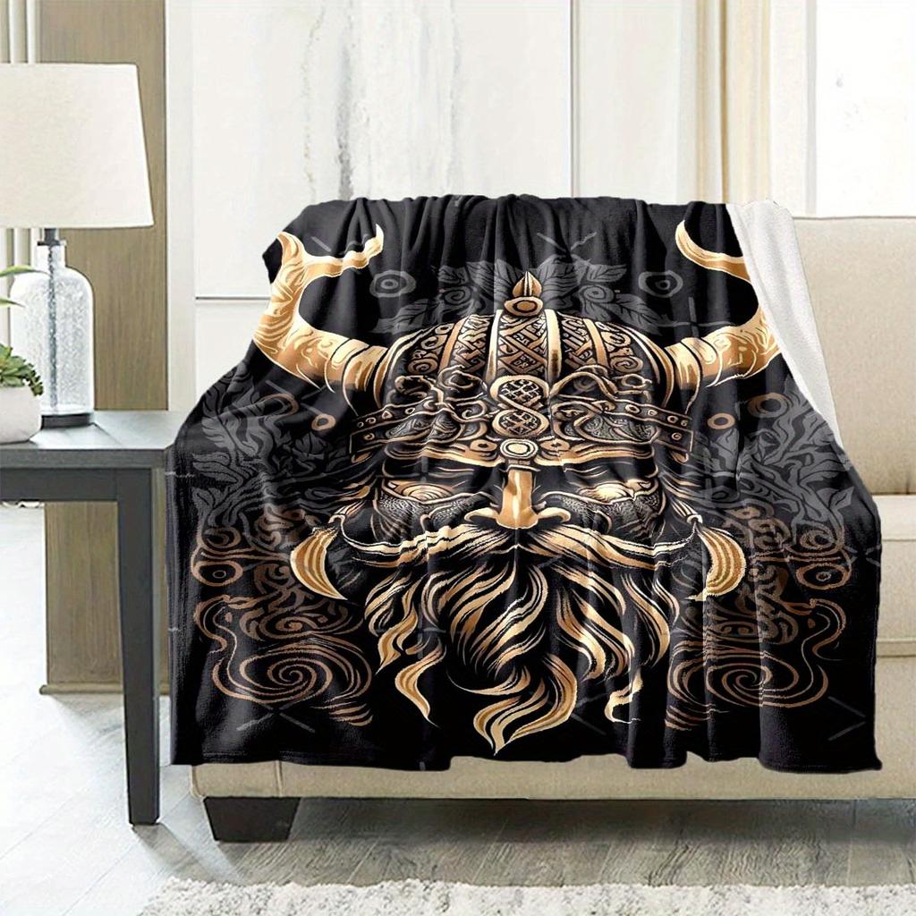 Viking Culture Blanket Soft Warm Throw Blanket Nap Blanket For Couch Sofa Office Bed Camping Travel Multipurpose Gift Blanket For All Season