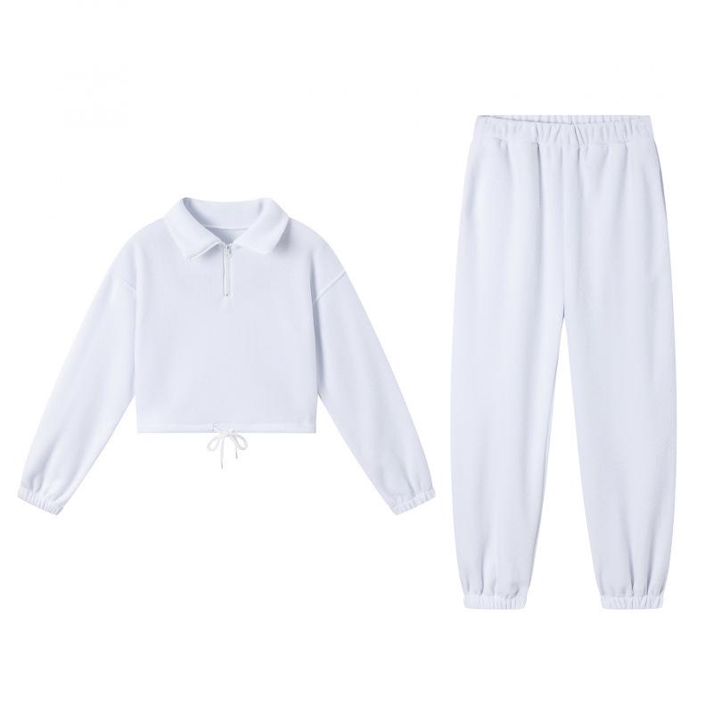 2025 Autumn/Winter Women's Fashion Loose Zipper Stand Collar Hoodie & Casual Two-Piece Set