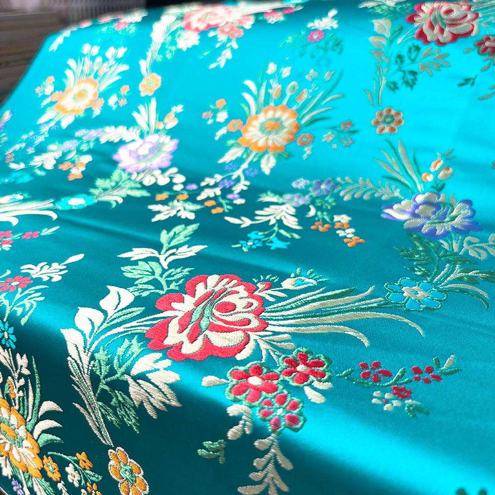 Begonia Floral Brocade Jacquard Damask Fabric DIY Sewing for Kids Clothes Kimono Chinese Robe Home Decor Pillowcase Accessories