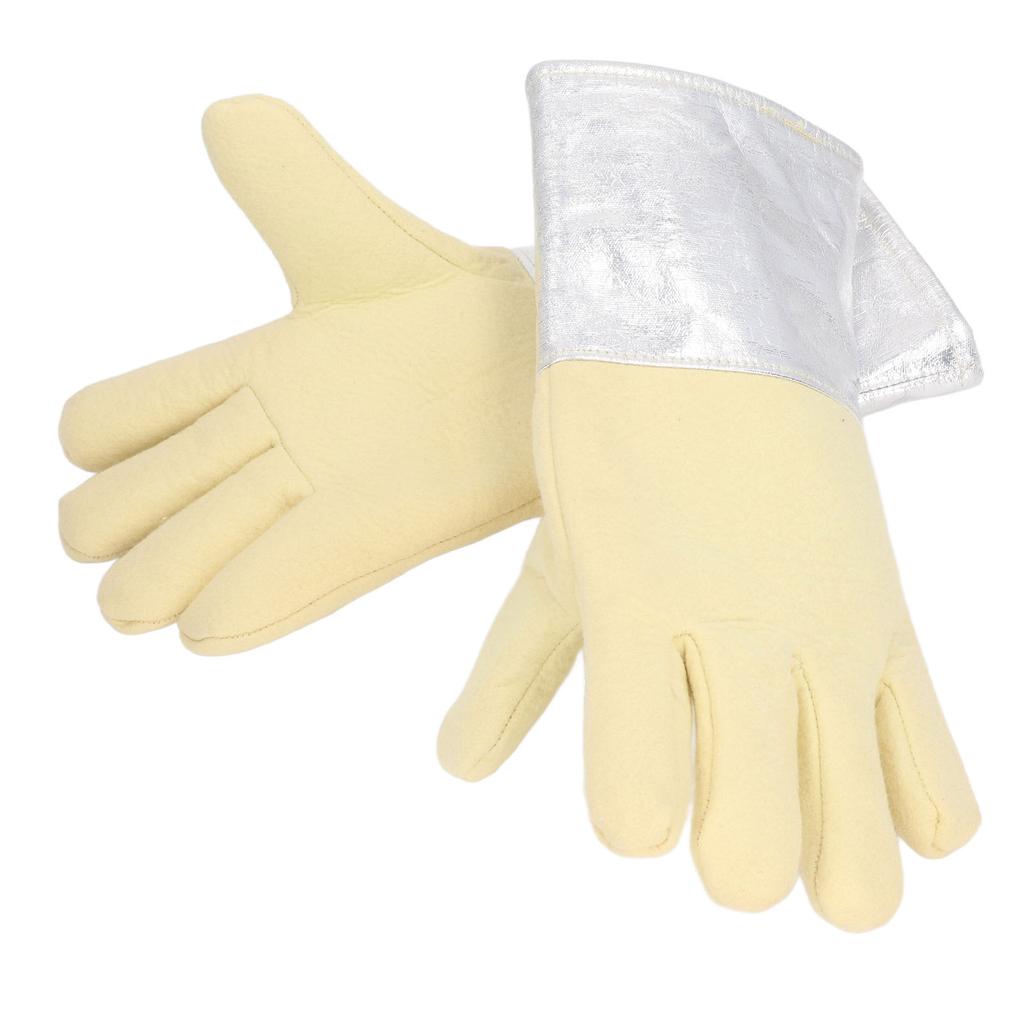 1 Pair Aluminum Foil Gloves High Temp Resistance Heat Insulation Gloves for Industrial Welding Fire Fighting