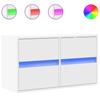 VidaXL Wall-Mounted TV Cabinet with LED Lights White 80x31x35 Cm, Wall-Mounted TV Unit, Floating TV Unit, Wall-Mounted TV Stand, 852285