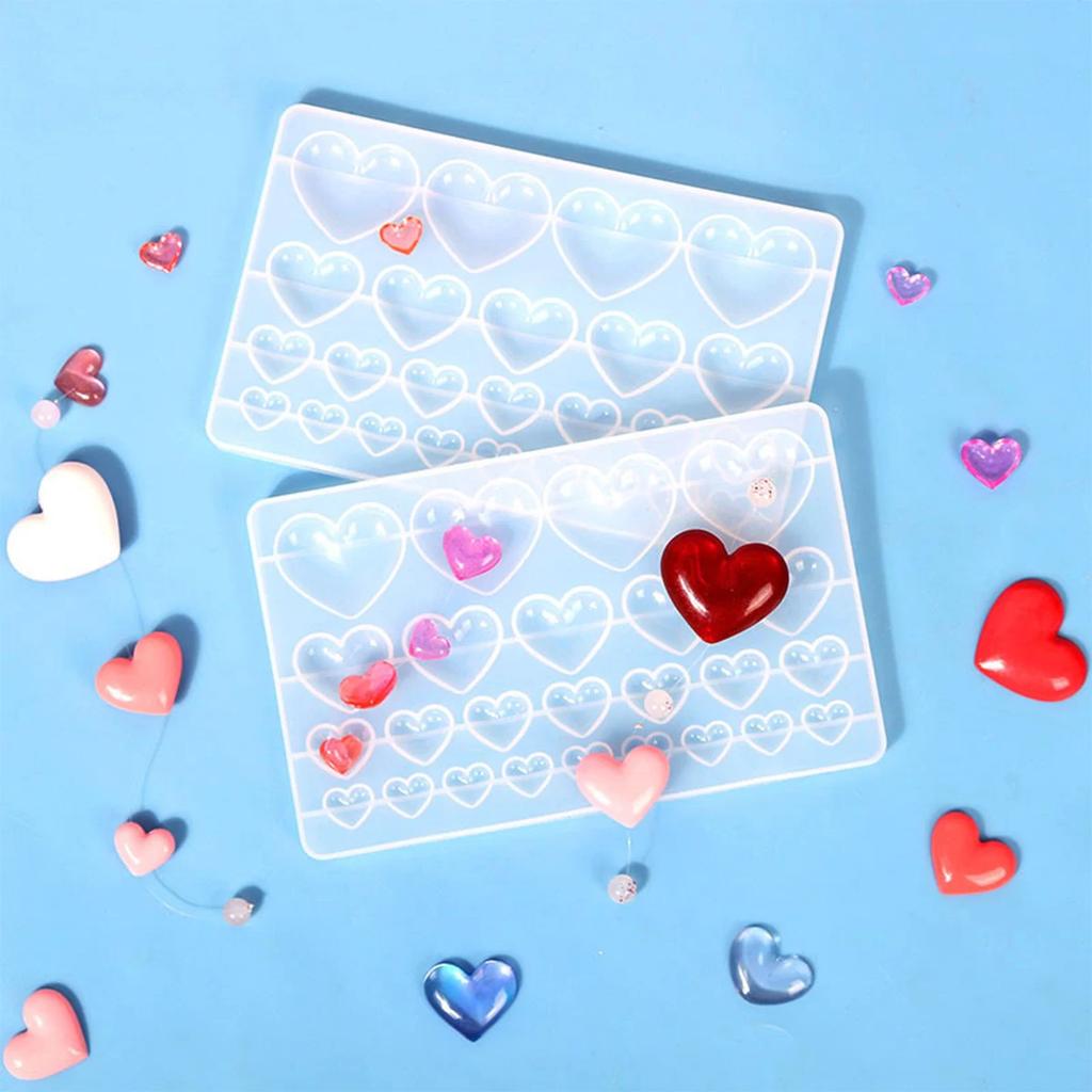 DIY Epoxy Resin Casting Molds Pendant Resin Molds, Including Heart & Round-Shaped Silicone Mold for Jewelry Making