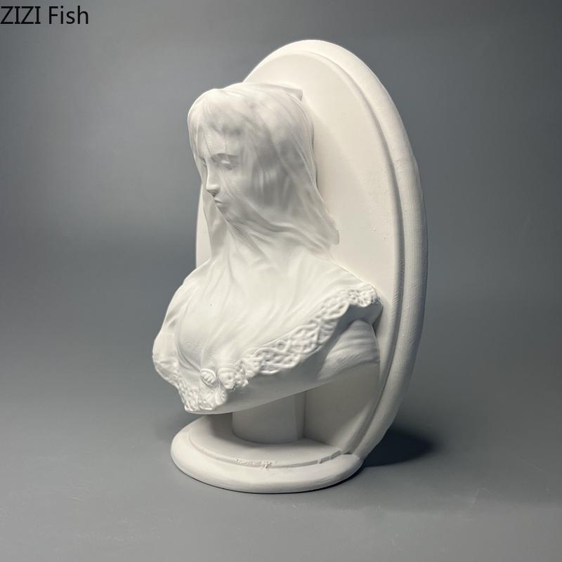 Het Gesluierde Meisje Gipsen Beeldje Ambachten Bureau Decoratie Ornamenten Creatief Kunstwerk Karakters Beeldhouwwerk Kamer Esthetische Decoratie