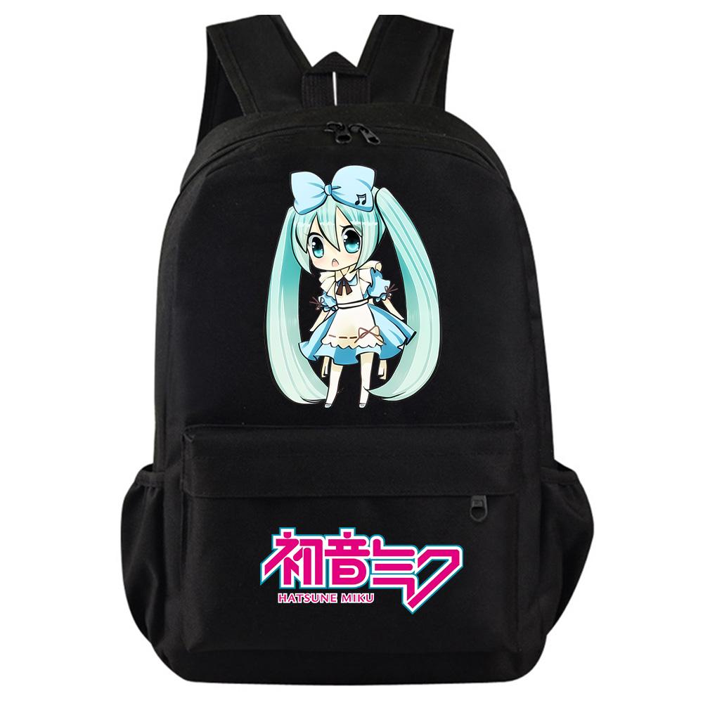 Anime Cartoon Hatsune Miku Printed Backpack for Teenager Student Girl Boy Bookbag Schoolbag Women Large Capacity Waterproof Travel Bag Gift Rucksak