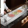 Commercial Food Warmer, 1500W Electric Stainless Steel Steam Food Warmer with Glass Cover, Countertop Buffet Bain Marie with Five 1/2 Size Food Pans,