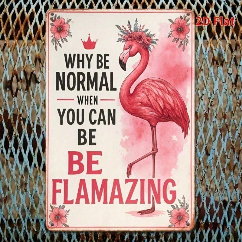 

Vintage Flamingo Metal Poster, Iron Wall Hanging Sign for Home Kitchen Bar