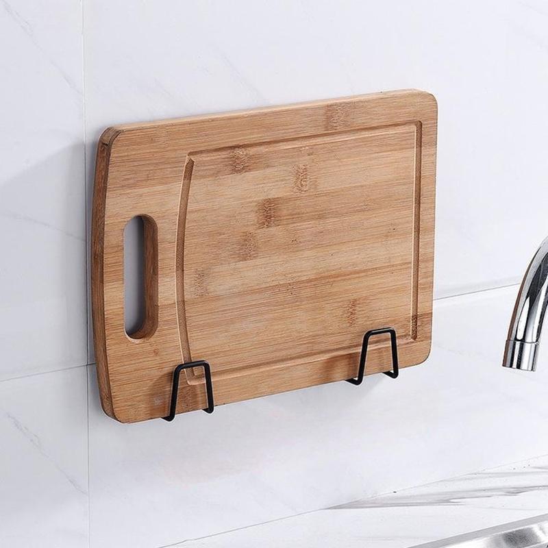 

4 шт. Кухонная полка для хранения Настенная полка для крышек кастрюль Нижняя часть шкафа Полка для разделочных досок Полка для хранения овощных досок серебряный