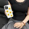 iPhone White Lychee Pattern Embroidered Flower Phone Case for Girls Phone Accessories for iPhone 11 12 13 14 15 Pro Max