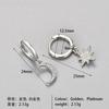 925 Silver CZ Star Moon Asymmetric Hoop Earrings for Women Gold Silver Stars Moon Circle Earrings Party Jewelry Gifts