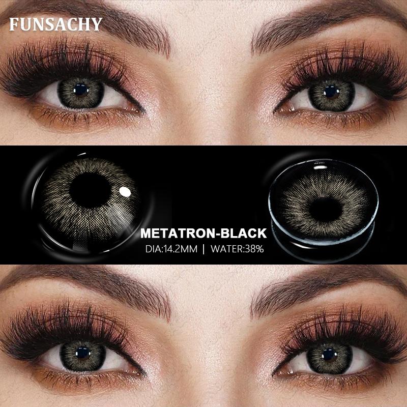 FUNSACHY 1 Pair Colored Contact Lenses for Eyes Blue Lens Gray Green Eye Makeup Natural Lenses Fashion Beauty Cosmetics Pupils
