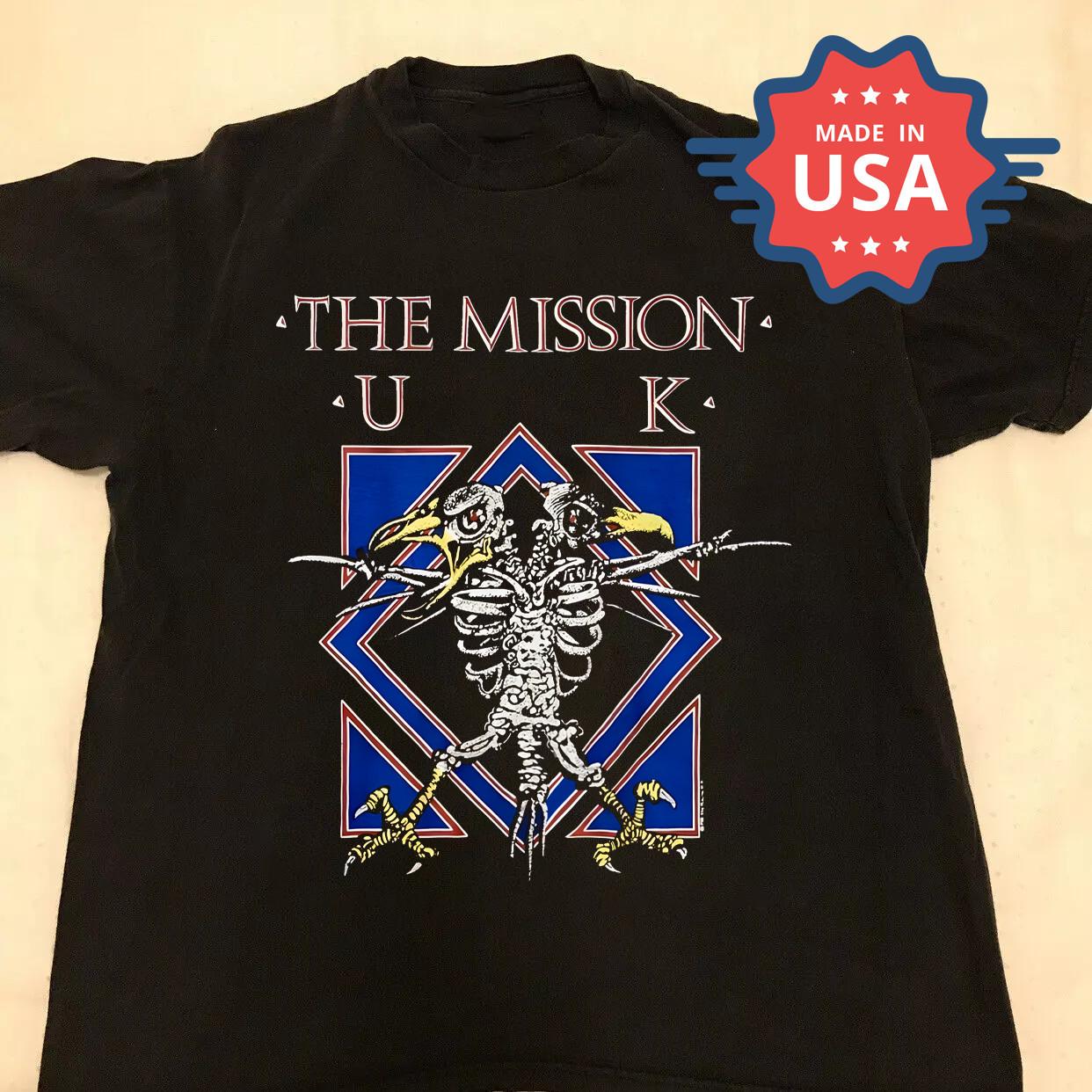 New! The Mission Band UK Black Cotton Shirt Unisex Concert TU423 XXXL