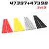 Rainbow Pig MOC Parts 47397 47398 Wedge Plate 12x3 Left and Right Compatible Bricks DIY Building Blocks Particle Kid Puzzle Toys
